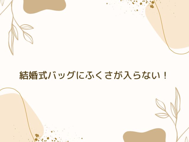 結婚式　バック　ふくさ　入らない